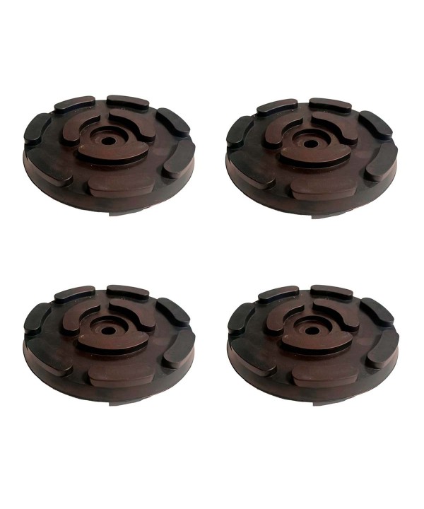 4 Pezzi Tamponi a Cuffia in Gomma Tondo 145x25mm con Foro e Lunetta