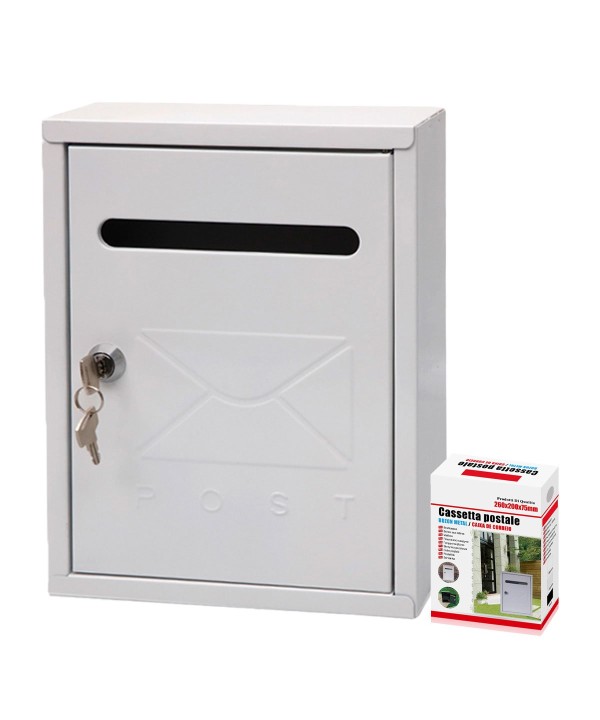 Cassetta Postale Modello Classico Chiusura a Chiave Bianco 260x200x75mm