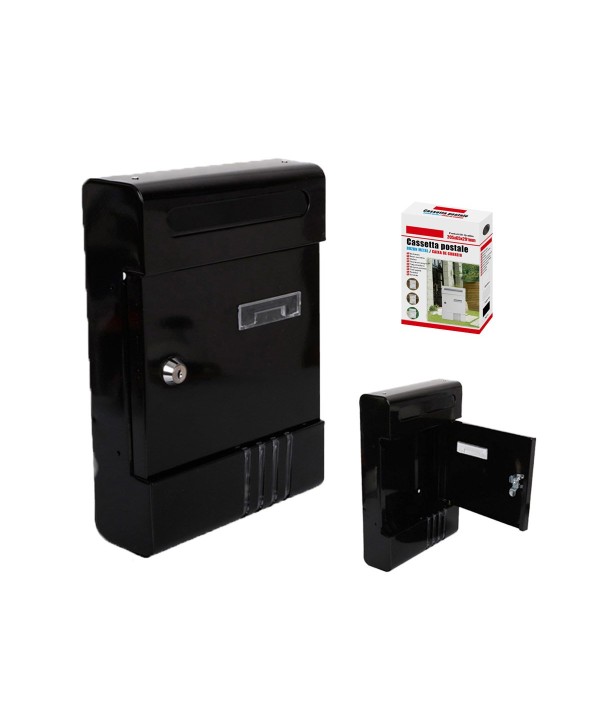 Cassetta Postale Modello Moderno Chiusura a Chiave Colore Nero 205x65x291mm