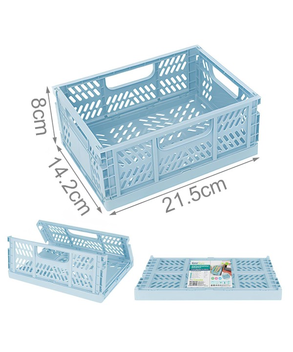 Scatola Pieghevole Multiuso in Plasticca 21,5x14,2x8 cm Colore Assortito Blu/Bianco/Grigio