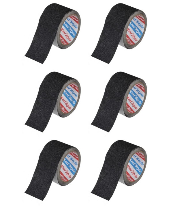 6 Pezzi Nastro Adesivo Antiscivolo Nero 48mm X 3mt