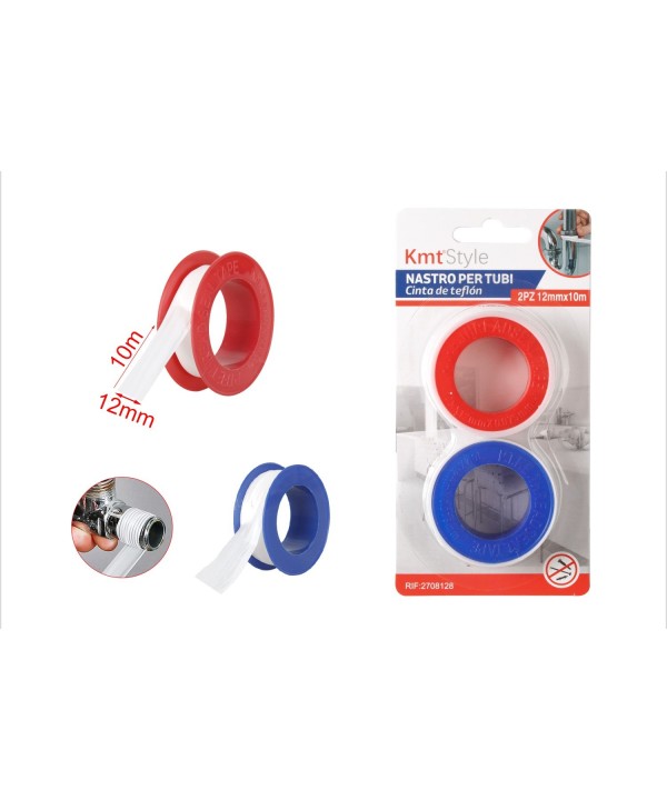 2 Pezzi Nastro in Teflon Sigillante per Filettatura PTFE 12mm X 10MT Per Riparazioni Idrauliche