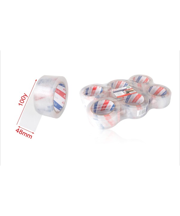 6 Pezzi Nastro Adesivo Trasparente 48mm X 100y