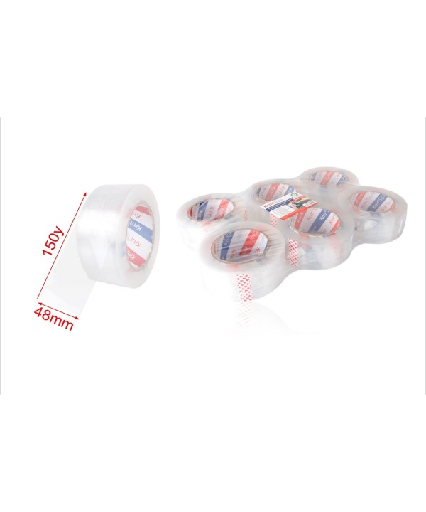 6 Pezzi Nastro Adesivo Trasparente 48mm X 150y