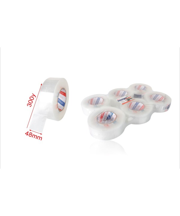 6 Pezzi Nastro Adesivo Trasparente 48mm X 300y