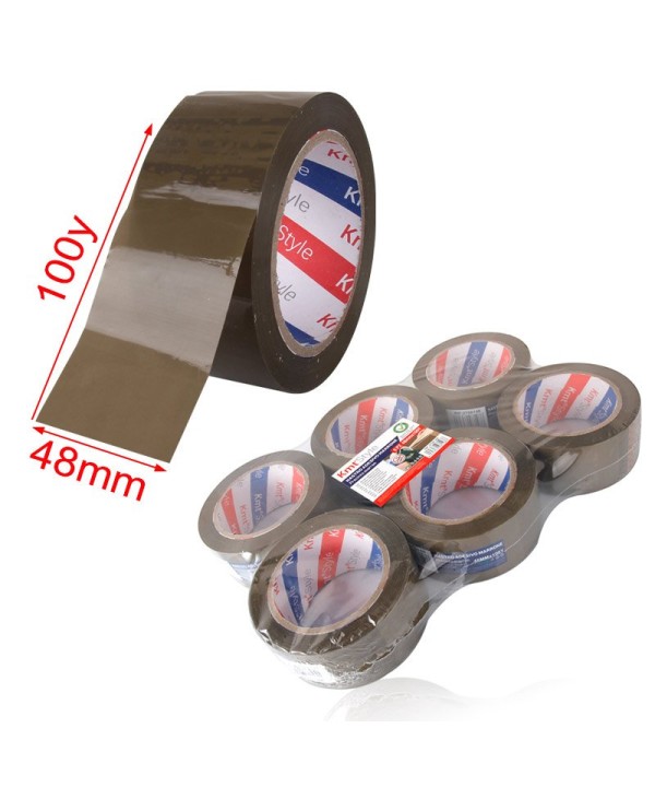6 Pezzi Nastro Adesivo Marrone 48mm X 100y