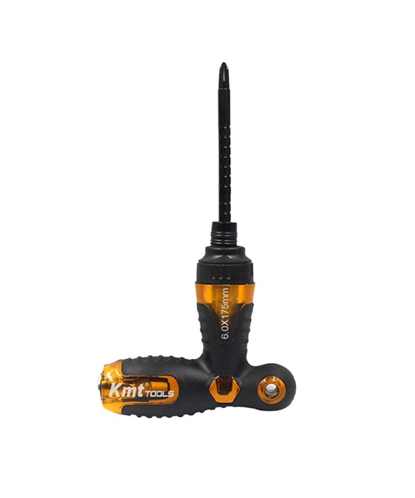 Cacciavite a Cricchetto con Magnete Doppia Punta 6x175mm Taglio e Stella Alta Qualità Rivestimento Anti-Ruggine Lunga Durata