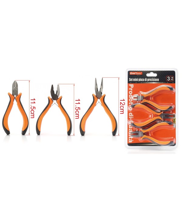 Set 3 Pezzi Mini Pinze Di Precisione