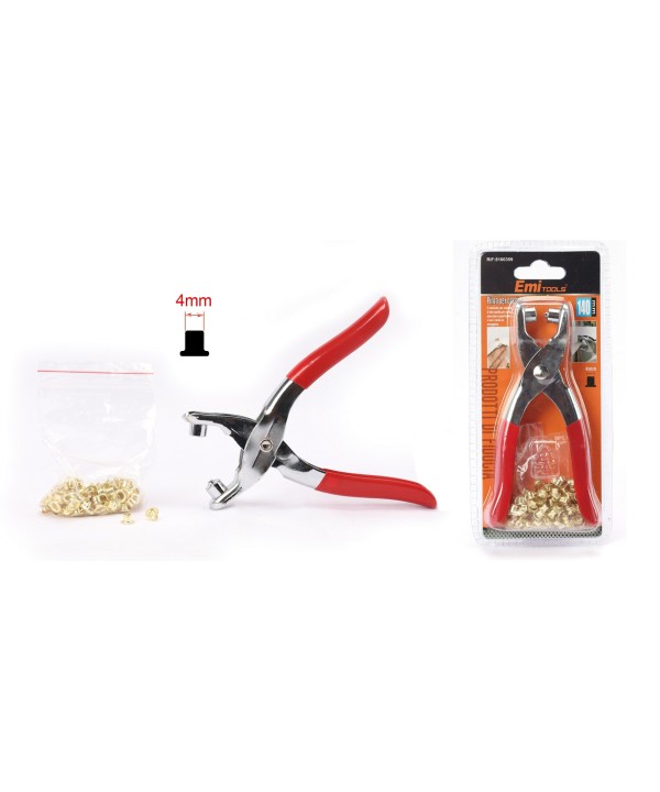 Pinza Per Occhielli 4mm Con 100 Occhielli