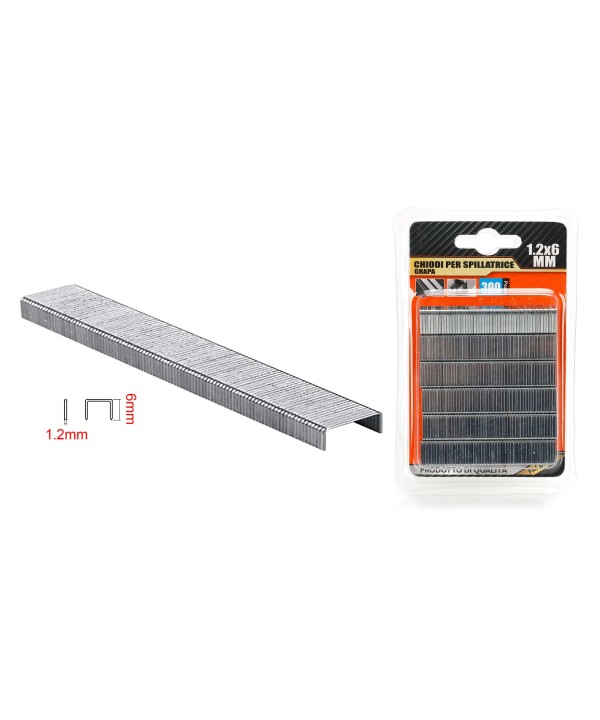300pcs Punti Per Graffatrice 1,2x6mm