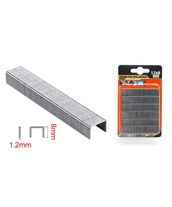 300pcs Punti Per Graffatrice 1,2x8mm