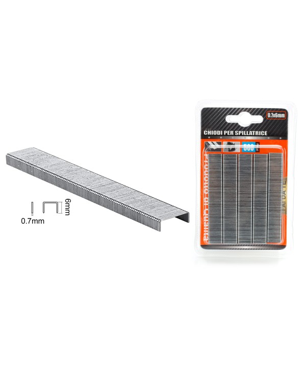 500pcs Punti Per Graffatrice 0,7x6mm