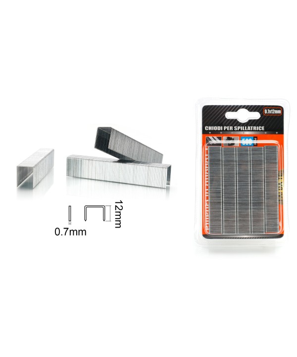 500pcs Punti Per Graffatrice 0,7x12mm