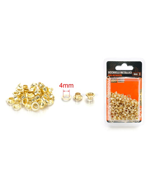 100pcs Occhielli Autoperforanti In Ottone Ø4mm