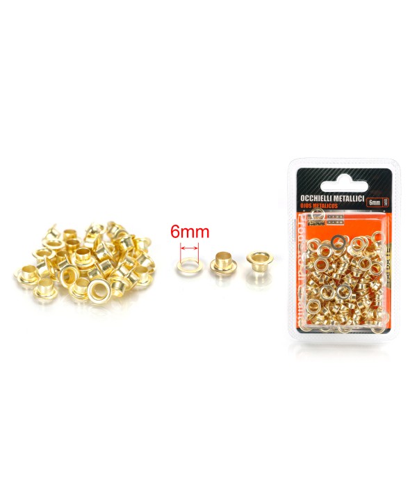 60pcs Occhielli Autoperforanti In Ottone Ø6mm