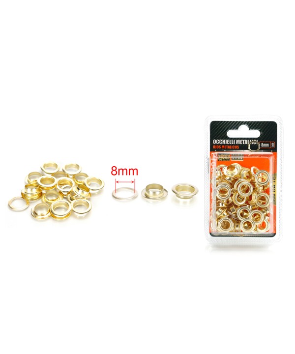 40pcs Occhielli Autoperforanti In Ottone Ø8mm