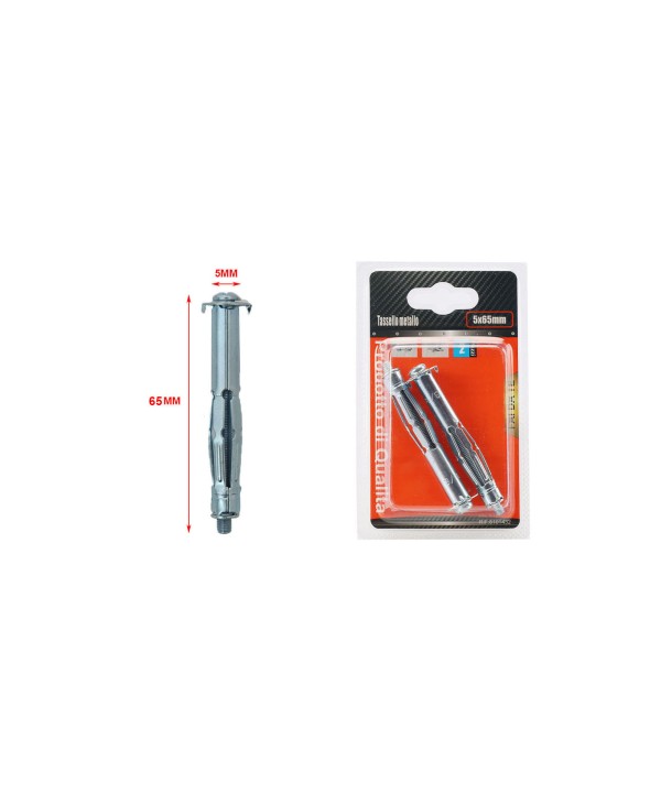 3 pcs Tasselli a Espansione in Metallo con Viti Ø5x56mm