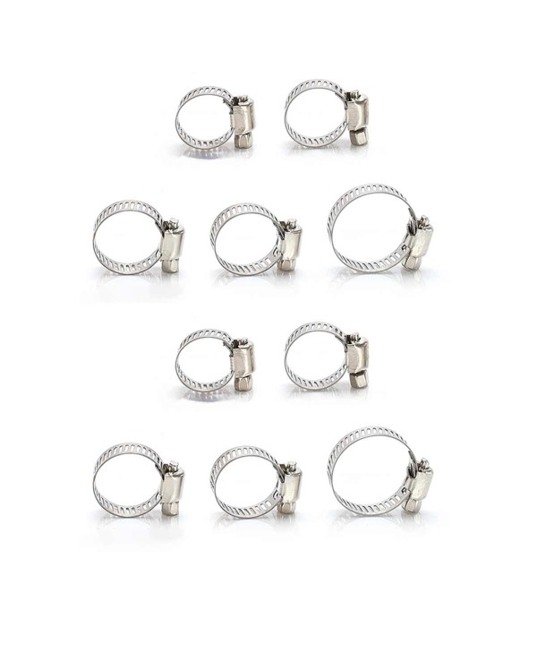 10 Pezzi Fascette Stringitubo Regolabili 18-32mm Acciaio Inossidabile 5 Misure per Migliore Adattabilità