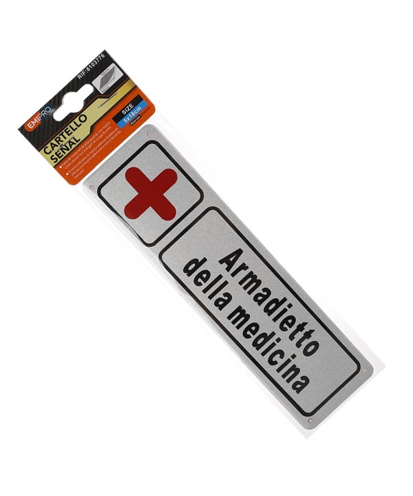 Cartello Segnaletico Armadietto della Medicina 5*18CM