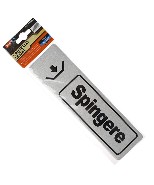 Cartello Segnaletico Spingere 5*18CM