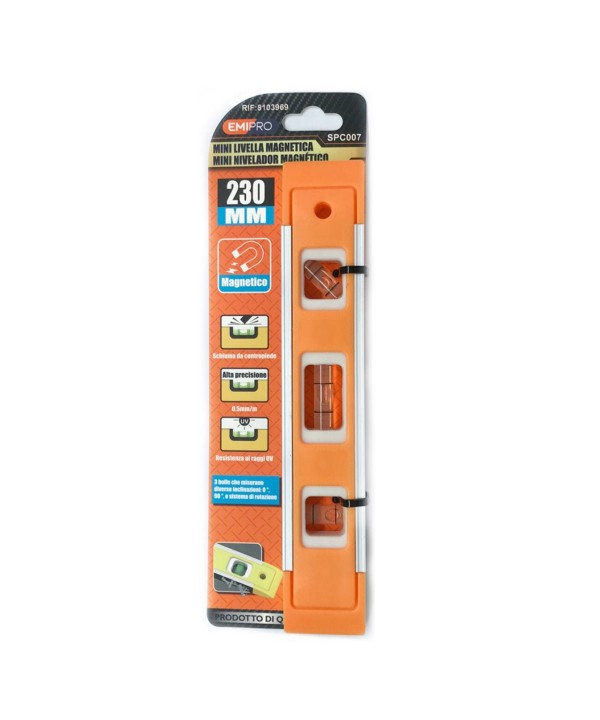 Mini Livella a Bolla Magnetica Tascabile 40x230 mm 3 Bolle per Misurare Diversi Angolazione