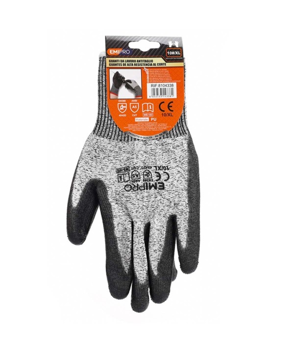 Guanti da Lavoro Livelo 5 taglia XL/10 colore nero/grigio