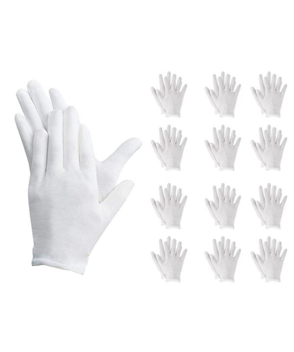 12 Paia Guanti Cotone Bianco Taglia L 9