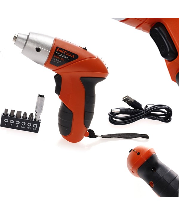 Cacciavite Elettrico Avvitatore a Batteria Velocita 200rpm Con Luce Led Ricarica con Cavo USB