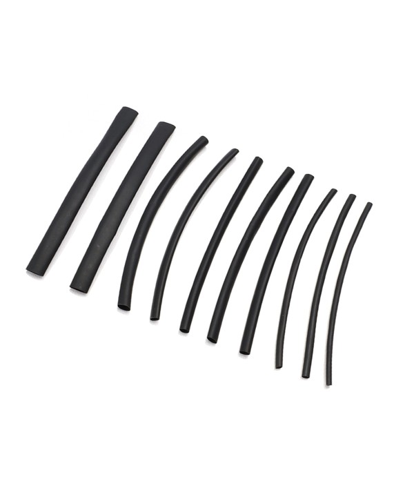 10 Pezzi Guaine Termorestringente Nero Lunga 12cm Diametro Assortito 3mm 4mm 5mm 6mm