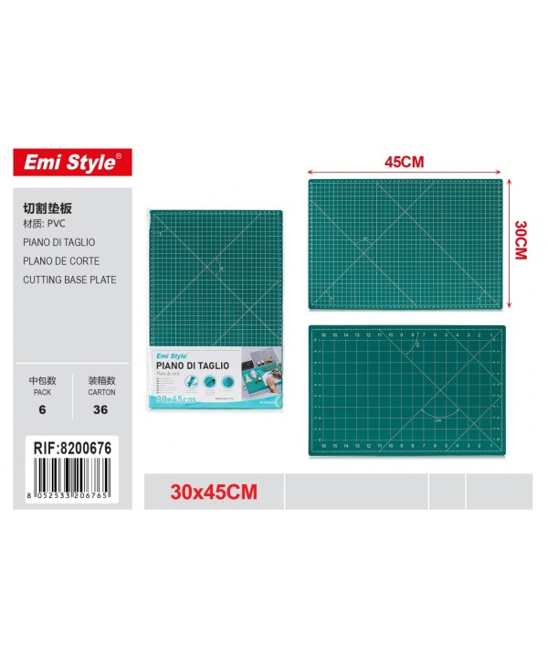 Tappetino da Taglio Autorigenerante in PVC con 3 Strati Perfetto per Taglio Cucito Artiganato e Hobby Misura 30x45cm