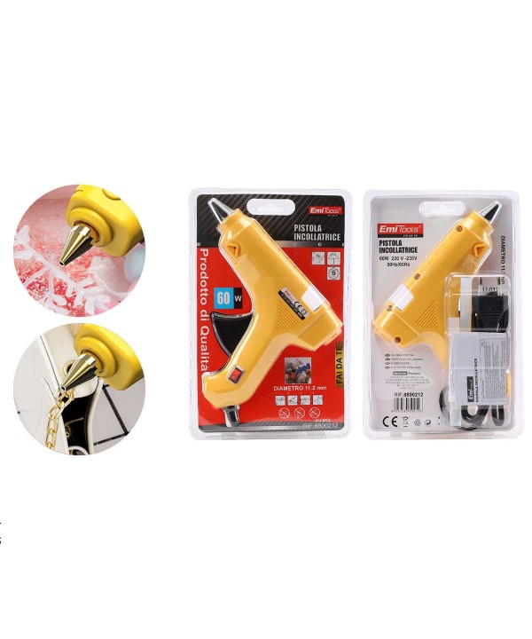 Pistola Colla a Caldo Pistola Incollatrice 11mm 60W 220V Con Interruttore On/Off + 2 PZ di colle trasparente