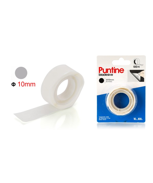 100pcs Punti Biadesivi Tondi Multiuso Ø10mm