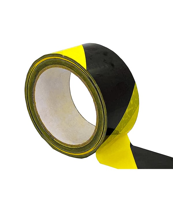 Nastro Adesivo Segnalatico PPL Nero Giallo 50mm X 50mt