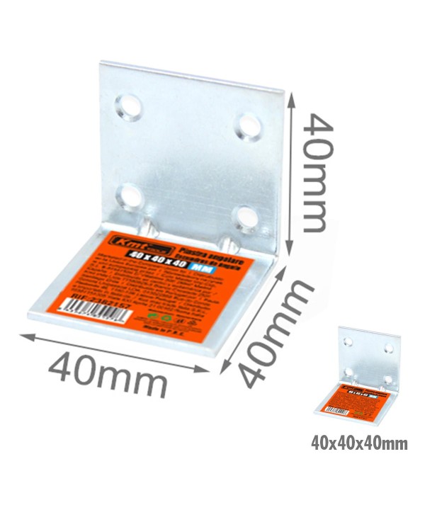 4 Pezzi Staffe Angolare 90 Gradi Froma L Squadretta Connettore di Fissaggio a 4 Fori per Mobili in Acciaio 40x40x40mm Spessore 3mm
