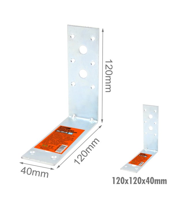 4 Pezzi Staffe Angolare 90 Gradi Froma L Squadretta Connettore di Fissaggio a Fori Multiple per Mobili in Acciaio 120x120x40mm Spessore 3mm