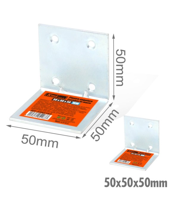 4 Pezzi Staffe Angolare 90 Gradi Froma L Squadretta Connettore di Fissaggio a 4 Fori per Mobili in Acciaio 50x50x50mm Spessore 3mm