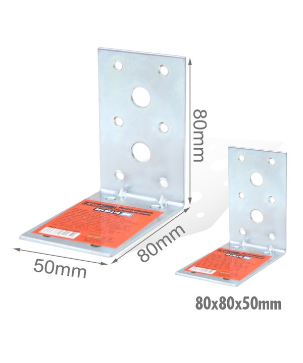 4 Pezzi Staffe Angolare 90 Gradi Froma L Squadretta Connettore di Fissaggio a Fori Multiple per Mobili in Acciaio 80x80x50mm Spessore 3mm