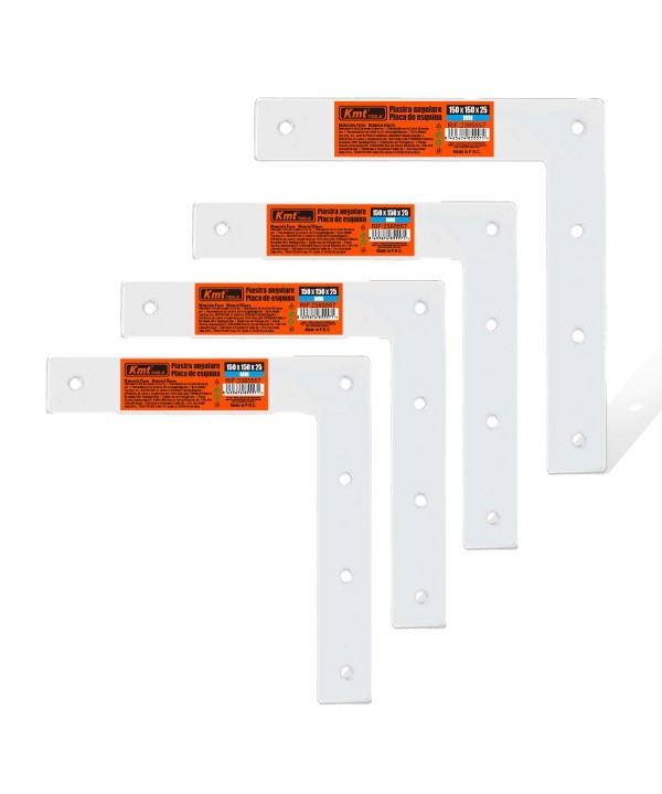 4 Pezzi Staffe Squadrette Angolare in Acciaio Angolo Retto per Mensola Tavolo Sedia Letto Misura 150x150x25mm