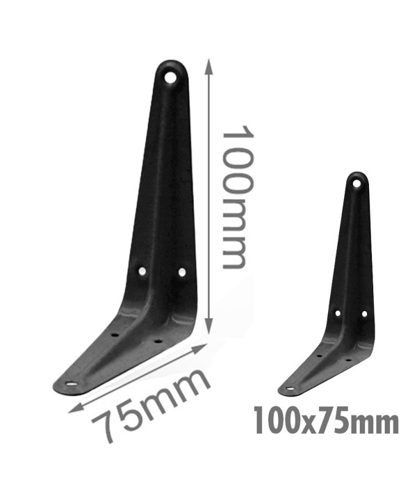 4 Pezzi Supporto Staffe da Muro Supporto Triangolare per le Mensole Finitura Nera Misura 100x75mm