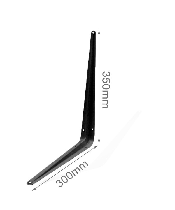 4 Pezzi Supporto Staffe da Muro Supporto Triangolare per le Mensole Finitura Nera Misura 300x350mm