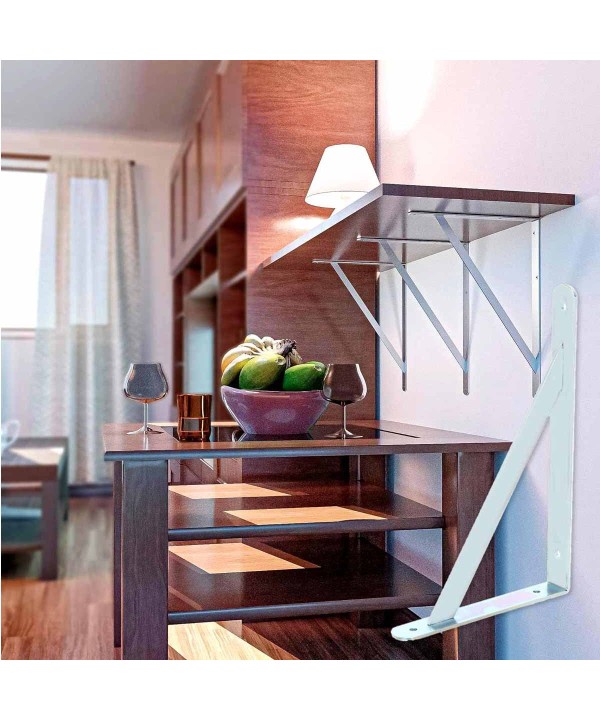 4 Pezzi Staffe da Muro Supporto Triangolare per le Mensole Rinforzate in Acciaio Misura 400x280x30x4mm