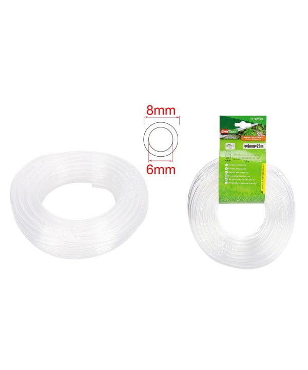 Tubo Flessibile in PVC Tubo Trasparente per Serbatoio e Acquario 6mmX20M