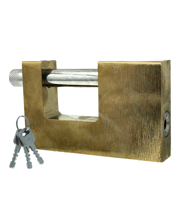 Lucchetto Corazzato Antiscasso 100mm Con 3 Chiavi Colore Ottone