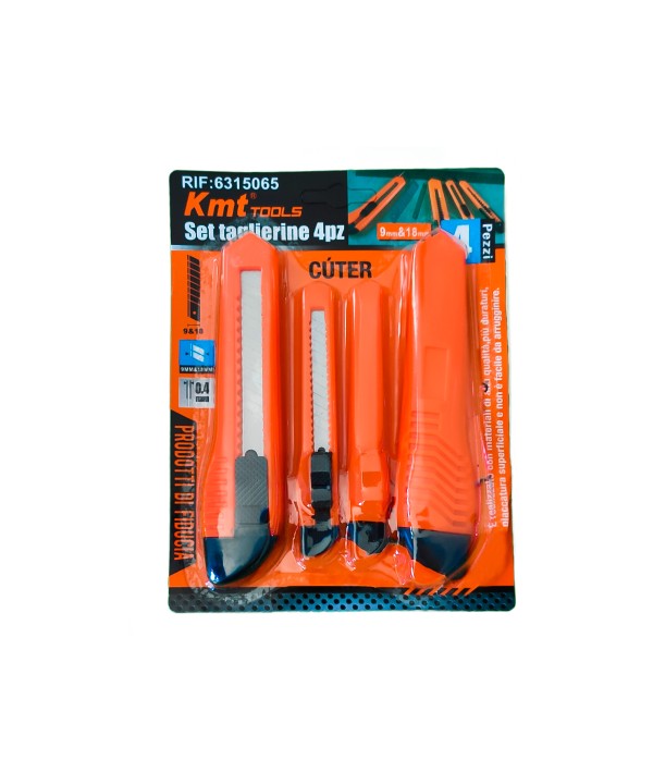 Kit 4 Taglierini Cutter 18mm + 9mm