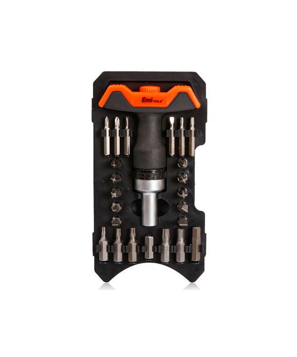 Kit Cacciavite a Cricchetto Da 24 Pezzi Con Forma T Insert e Mini Punte CR-V