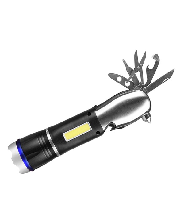 Torcia Led Ricaricabile Multifunzione Tagliacintura Rompivetro Coltello Multiuso
