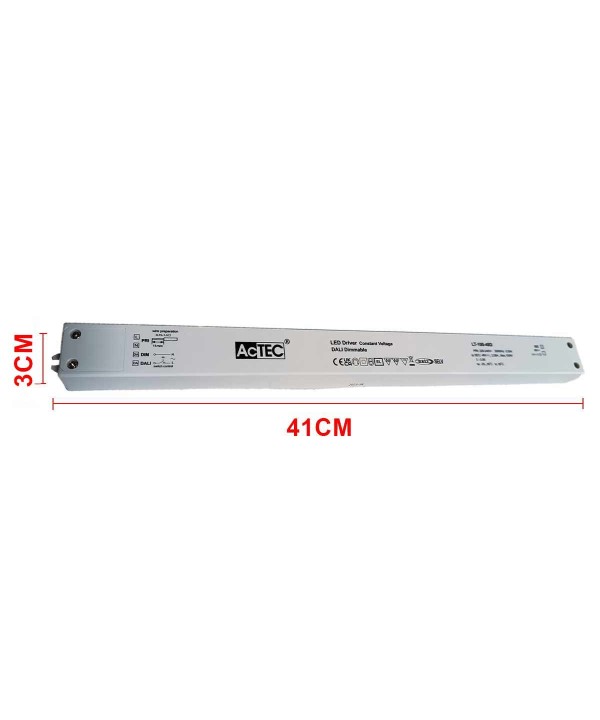 Alimentatore Dimmerabile DALI2 PUSH Pulsante 48V 100W Super Slim 400X32X21,6mm