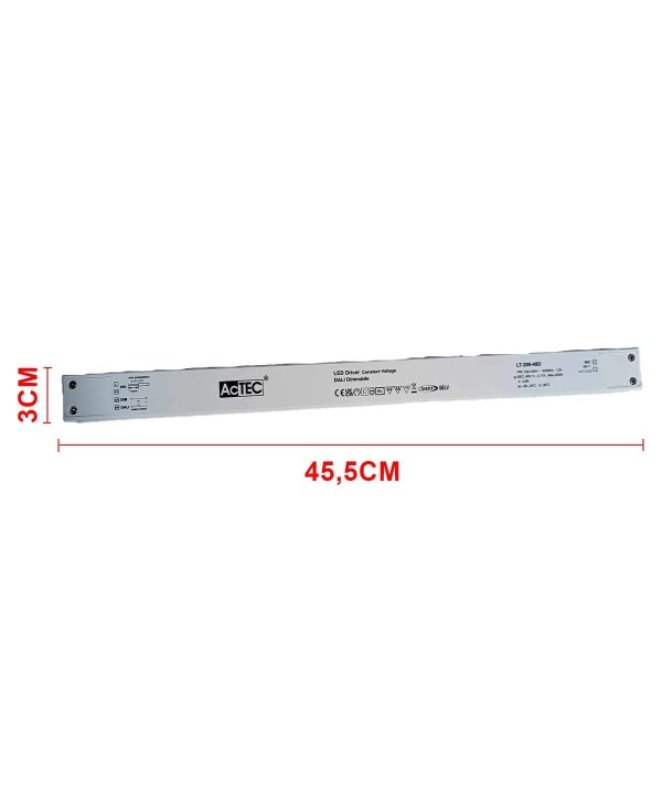 Alimentatore Dimmerabile DALI2 PUSH Pulsante 48V 200W Super Slim 450X32X23mm