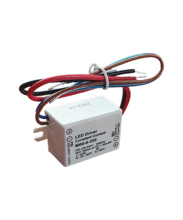 Mini Led Driver IP65 Corrente Costante 350mA 9V-17VDC 6W 48X38X21mm