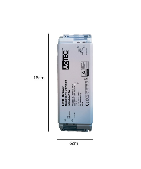 Alimentatore Trasformatore CV 75W 24V 3,1A Tensione Costante 184X61X32mm